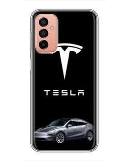 Чехол для Samsung Galaxy M13 с картинкой «Tesla Model Y»