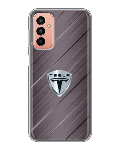 Чехол для Samsung Galaxy M13 с картинкой «Металлическая текстура Tesla»