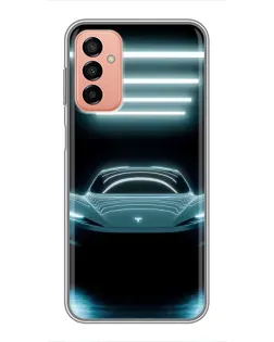 Чехол для Samsung Galaxy M13 с картинкой «Tesla в неоне»