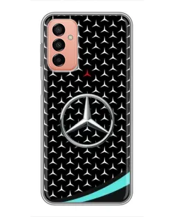 Чехол для Samsung Galaxy M13 с картинкой «Mercedes — бирюзовый акцент»