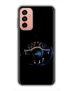 Чехол для Samsung Galaxy M13 с картинкой «Салон Audi — руль»