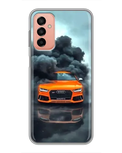 Чехол для Samsung Galaxy M13 с картинкой «Audi в облаках дыма»