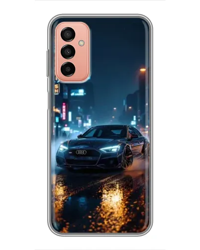 Чехол для Samsung Galaxy M13 с картинкой «Ночной город и Audi»