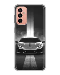 Чехол для Samsung Galaxy M13 с картинкой «Lamborghini симметрия дорог»