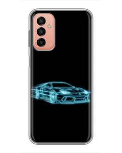 Чехол для Samsung Galaxy M13 с картинкой «Неоновый контур Lamborghini»