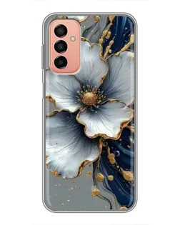 Чохол для Samsung Galaxy M13 з картинкою «Біла квітка та золотий флюїд» Чохол для Samsung Galaxy M13 з картинкою «Біла квітка та золотий флюїд»