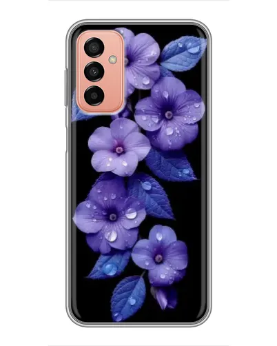 Чохол для Samsung Galaxy M13 з картинкою «Фіолетові квіти з росою»