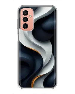 Чехол для Samsung Galaxy M13 с картинкой «Объемные черно-белые ленты» Чехол для Samsung Galaxy M13 с картинкой «Объемные черно-белые ленты»