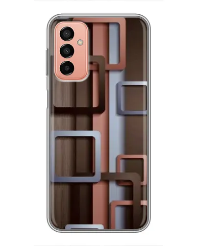 Чехол для Samsung Galaxy M13 с картинкой «Коричневые объемные квадраты» Чехол для Samsung Galaxy M13 с картинкой «Коричневые объемные квадраты»
