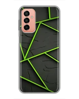 Чехол для Samsung Galaxy M13 с картинкой «Зеленые геометрические линии»