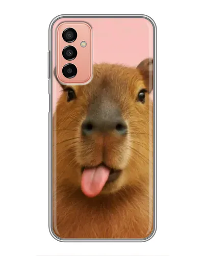 Чехол для Samsung Galaxy M13 с картинкой «Капибара с языком»