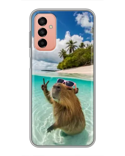 Чехол для Samsung Galaxy M13 с картинкой «Капибара на море»