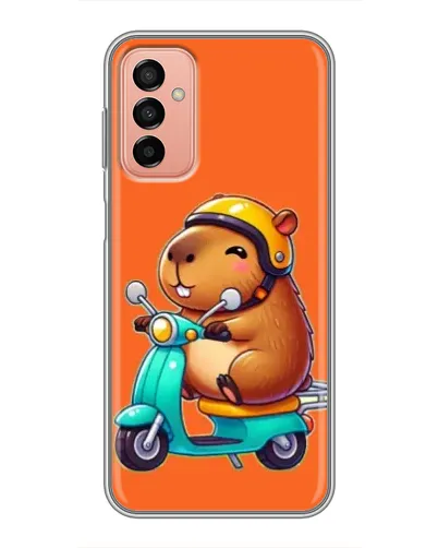 Чехол для Samsung Galaxy M13 с картинкой «Капибара на скутере»
