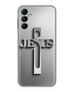 Чехол для Samsung Galaxy M14 5g (M146) с картинкой «Металлический крест Jesus»