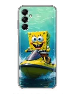 Чехол для Samsung Galaxy M14 5g (M146) с картинкой «Спанч Боб на гидроцикле» Чехол для Samsung Galaxy M14 5g (M146) с картинкой «Спанч Боб на гидроцикле»