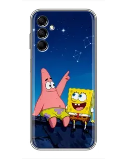 Чехол для Samsung Galaxy M14 5g (M146) с картинкой «Губка Боб и Патрик ночью»