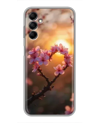 Чехол для Samsung Galaxy M14 5g (M146) с картинкой «Розовый цвет сердце на фоне заката»