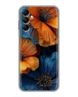 Чехол для Samsung Galaxy M14 5g (M146) с картинкой «Яркая сине-оранжевая флора» Чехол для Samsung Galaxy M14 5g (M146) с картинкой «Яркая сине-оранжевая флора»