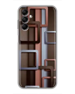 Чехол для Samsung Galaxy M14 5g (M146) с картинкой «Коричневые объемные квадраты»