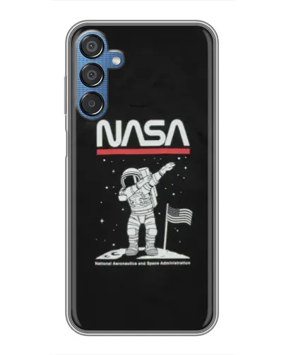 Чехол для Samsung Galaxy M15 (M156) с картинкой «NASA — шагаем по Луне»