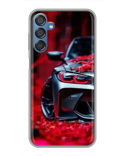 Чехол для Samsung Galaxy M15 (M156) с картинкой «Спортивная BMW и цветы»