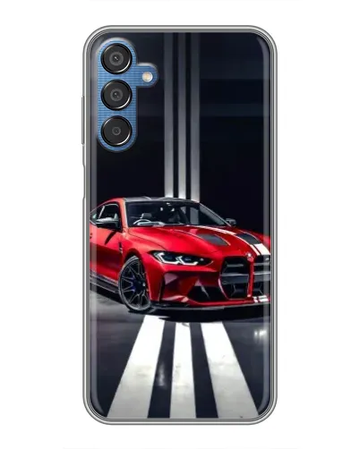 Чехол для Samsung Galaxy M15 (M156) с картинкой «Красная BMW на дороге»