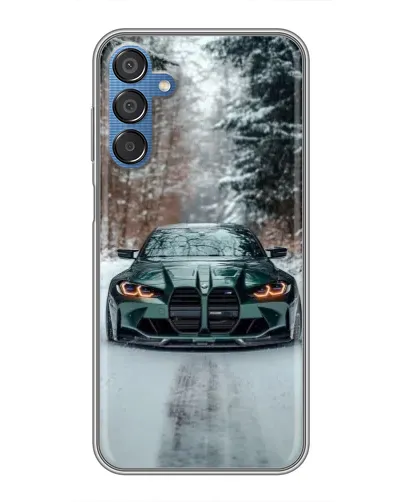 Чехол для Samsung Galaxy M15 (M156) с картинкой «BMW в зимнем лесу»