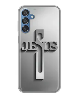 Чехол для Samsung Galaxy M15 (M156) с картинкой «Металлический крест Jesus»