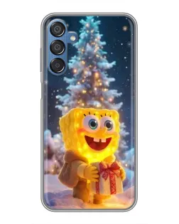 Чехол для Samsung Galaxy M15 (M156) с картинкой «Рождественский Спанч Боб»