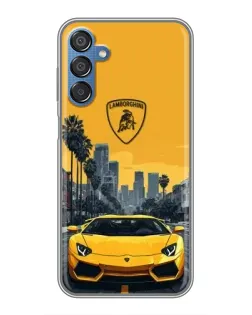 Чехол для Samsung Galaxy M15 (M156) с картинкой «Желтый Lamborghini город»