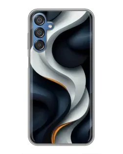 Чехол для Samsung Galaxy M15 (M156) с картинкой «Объемные черно-белые ленты»
