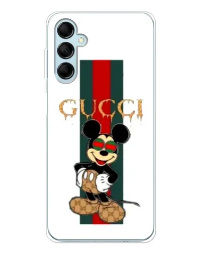 Чехол для Samsung Galaxy M16 с картинкой «Микки Маус Gucci — полосы» Чехол для Samsung Galaxy M16 с картинкой «Микки Маус Gucci — полосы»