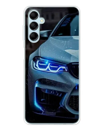 Чехол для Samsung Galaxy M16 с картинкой «Взгляд BMW с синими фарами» Чехол для Samsung Galaxy M16 с картинкой «Взгляд BMW с синими фарами»