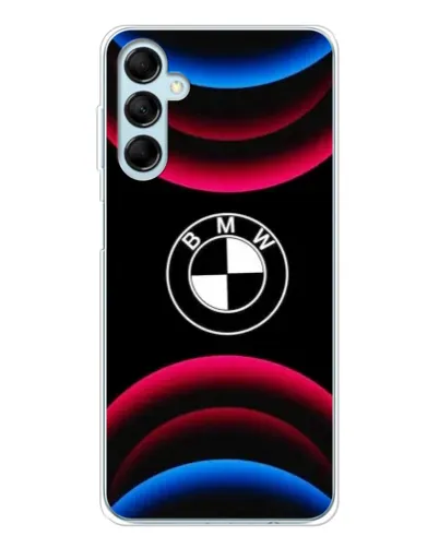 Чехол для Samsung Galaxy M16 с картинкой «Логотип BMW и неоновые дуги» Чехол для Samsung Galaxy M16 с картинкой «Логотип BMW и неоновые дуги»
