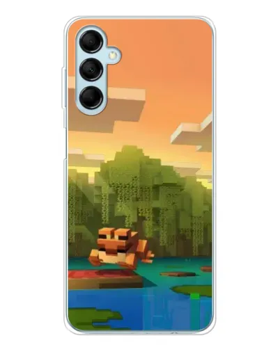 Чехол для Samsung Galaxy M16 с картинкой «Майнкрафт закат солнца»