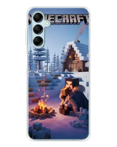 Чехол для Samsung Galaxy M16 с картинкой «Зимний Minecraft»