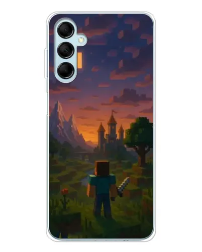Чехол для Samsung Galaxy M16 с картинкой «Стив у башни»