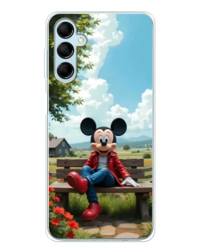 Чехол для Samsung Galaxy M16 с картинкой «Микки на скамейке»