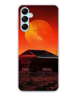 Чехол для Samsung Galaxy M16 с картинкой «Cybertruck на Марсе»