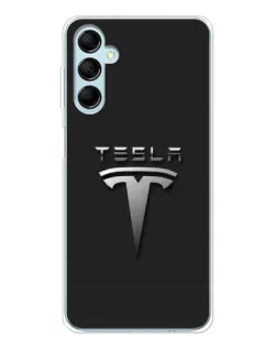 Чехол для Samsung Galaxy M16 с картинкой «Стальной логотип Tesla» Чехол для Samsung Galaxy M16 с картинкой «Стальной логотип Tesla»