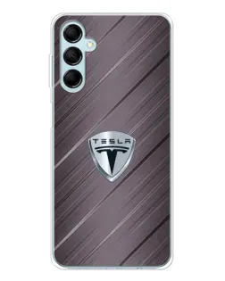Чехол для Samsung Galaxy M16 с картинкой «Металлическая текстура Tesla» Чехол для Samsung Galaxy M16 с картинкой «Металлическая текстура Tesla»