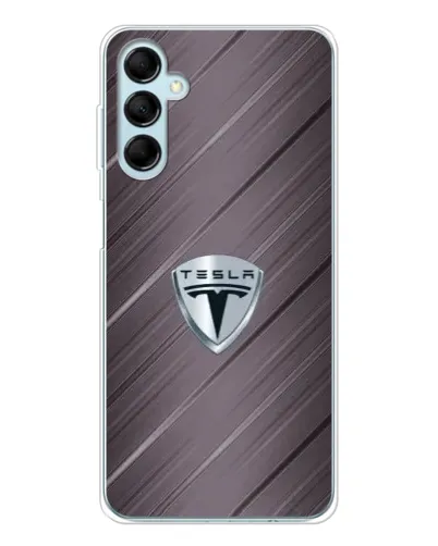 Чехол для Samsung Galaxy M16 с картинкой «Металлическая текстура Tesla»