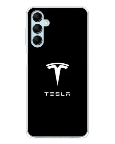 Чехол для Samsung Galaxy M16 с картинкой «Tesla White Logo»