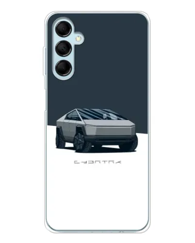 Чехол для Samsung Galaxy M16 с картинкой «Серебристый Cybertruck Tesla»