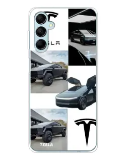 Чехол для Samsung Galaxy M16 с картинкой «Коллаж Cybertruck Tesla» Чехол для Samsung Galaxy M16 с картинкой «Коллаж Cybertruck Tesla»