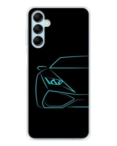 Чехол для Samsung Galaxy M16 с картинкой «Голубой силуэт Lamborghini»
