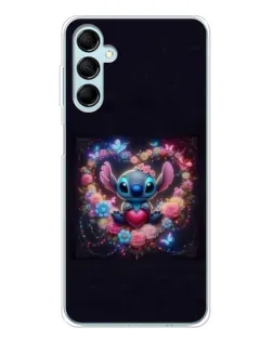 Чехол для Samsung Galaxy M16 с картинкой «Stitch в цветах» Чехол для Samsung Galaxy M16 с картинкой «Stitch в цветах»