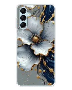 Чохол для Samsung Galaxy M16 з картинкою «Біла квітка та золотий флюїд» Чохол для Samsung Galaxy M16 з картинкою «Біла квітка та золотий флюїд»