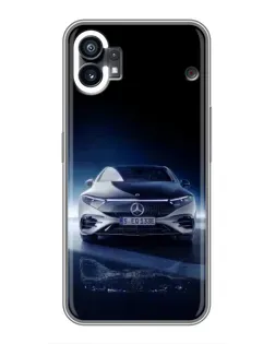 Чехол для Samsung Galaxy M17e с картинкой «Ночной Mercedes EQ»