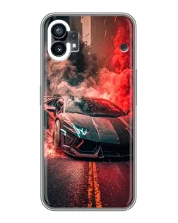 Чехол для Samsung Galaxy M17e с картинкой «Lamborghini красный дым»